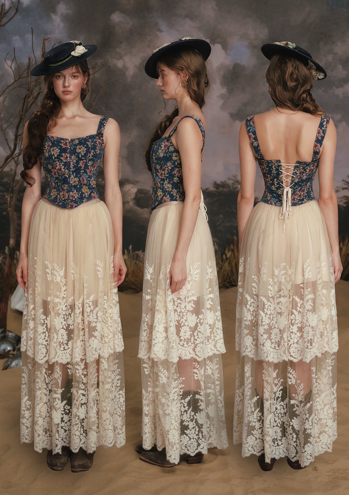 Azure Flower Fair Corset