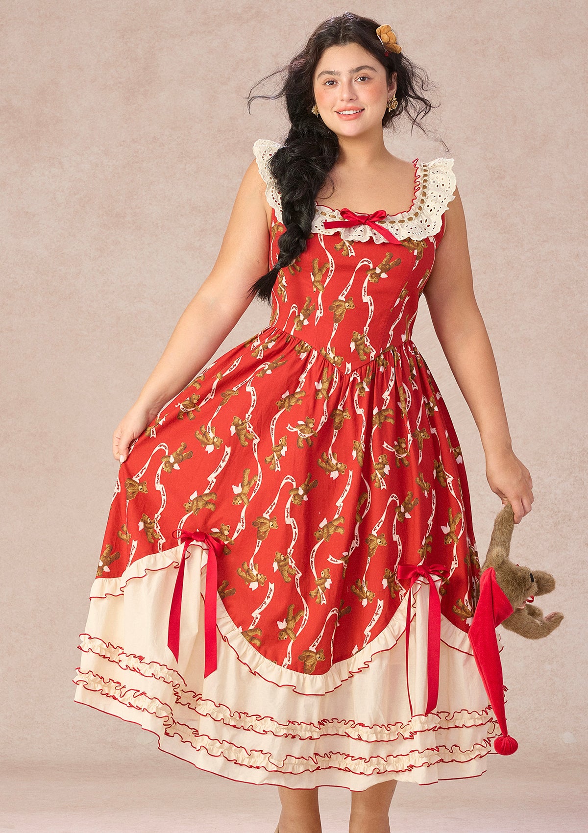 Curve&Plus Teddy Tomato Sauce Dress