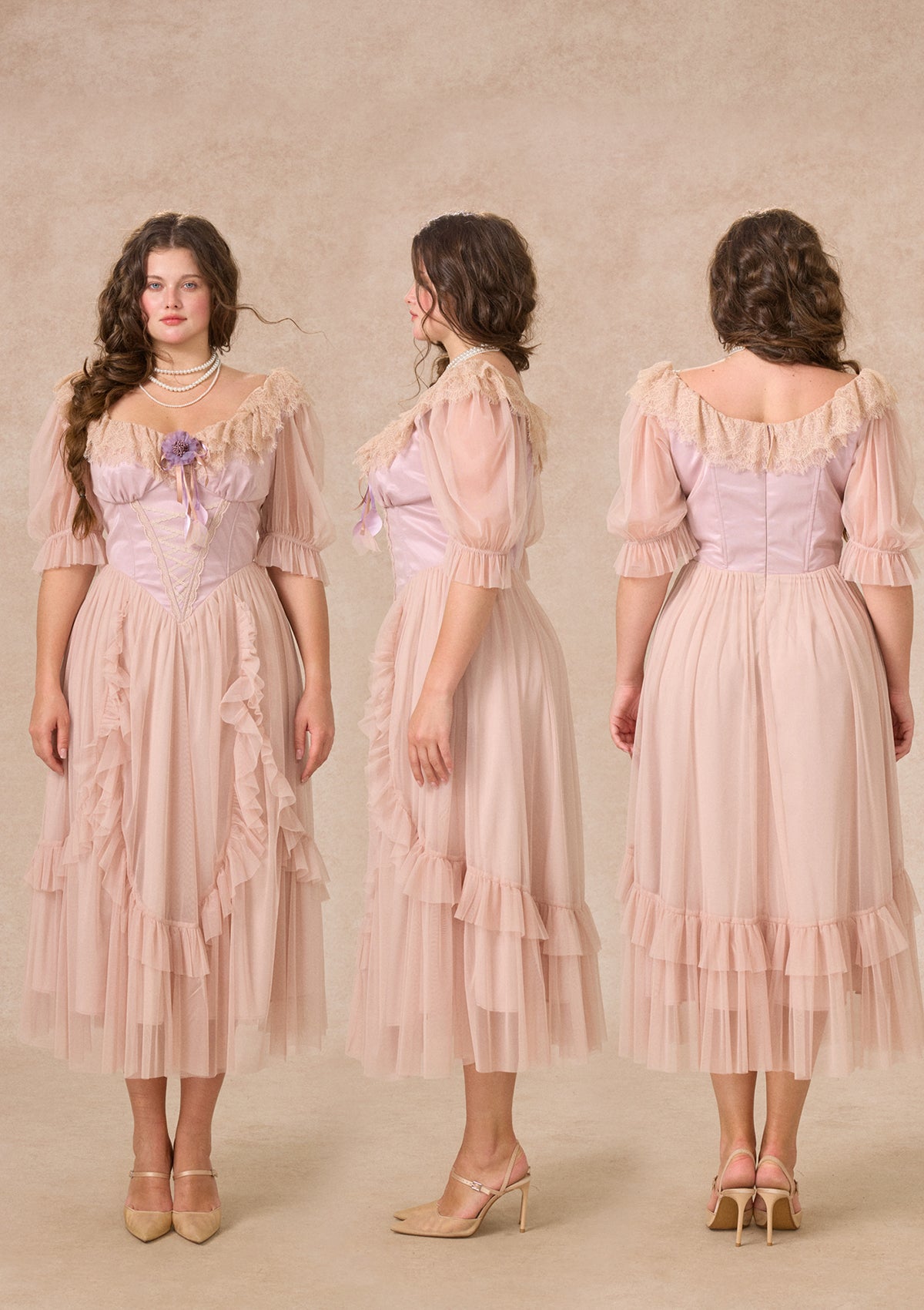 Curve&Plus Violet Mandarin Duck Princess Dress