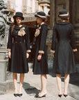 Sunlit Daisy Wool Coat (black)