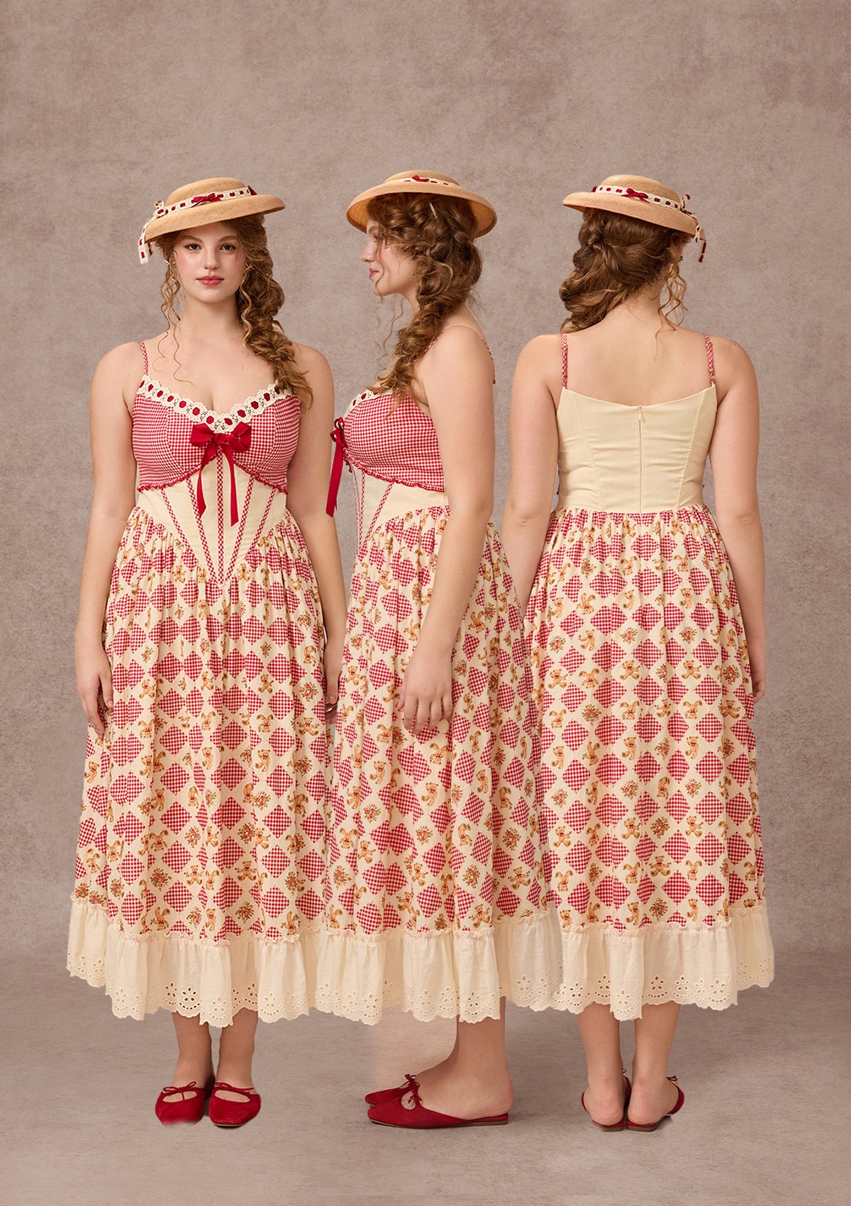 Curve&Plus Picnic with Teddy Dress（Long）