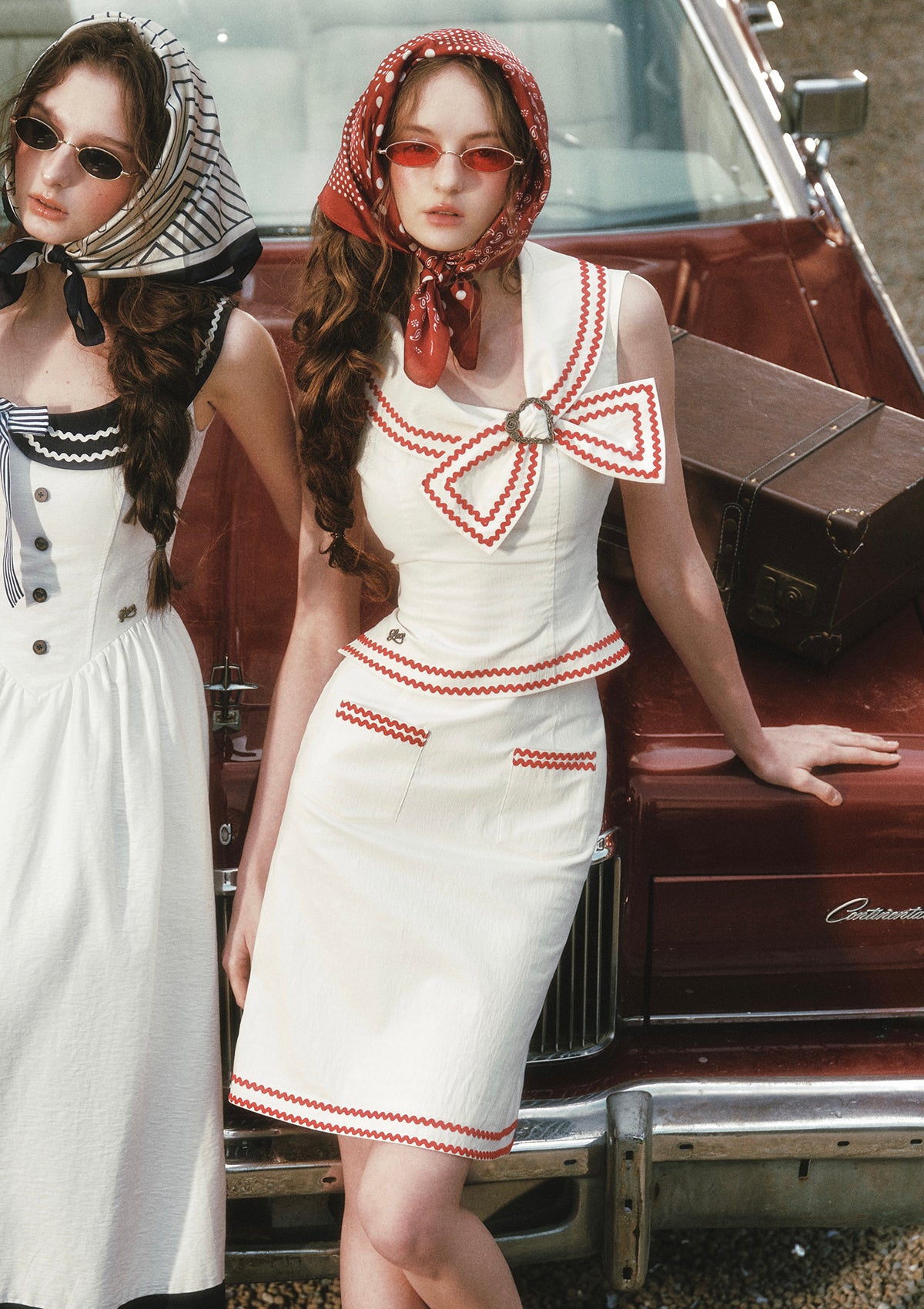Red Navy Skirt