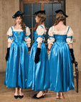 Lacemade Sapphire Corset Gown - Front, Side and Back View