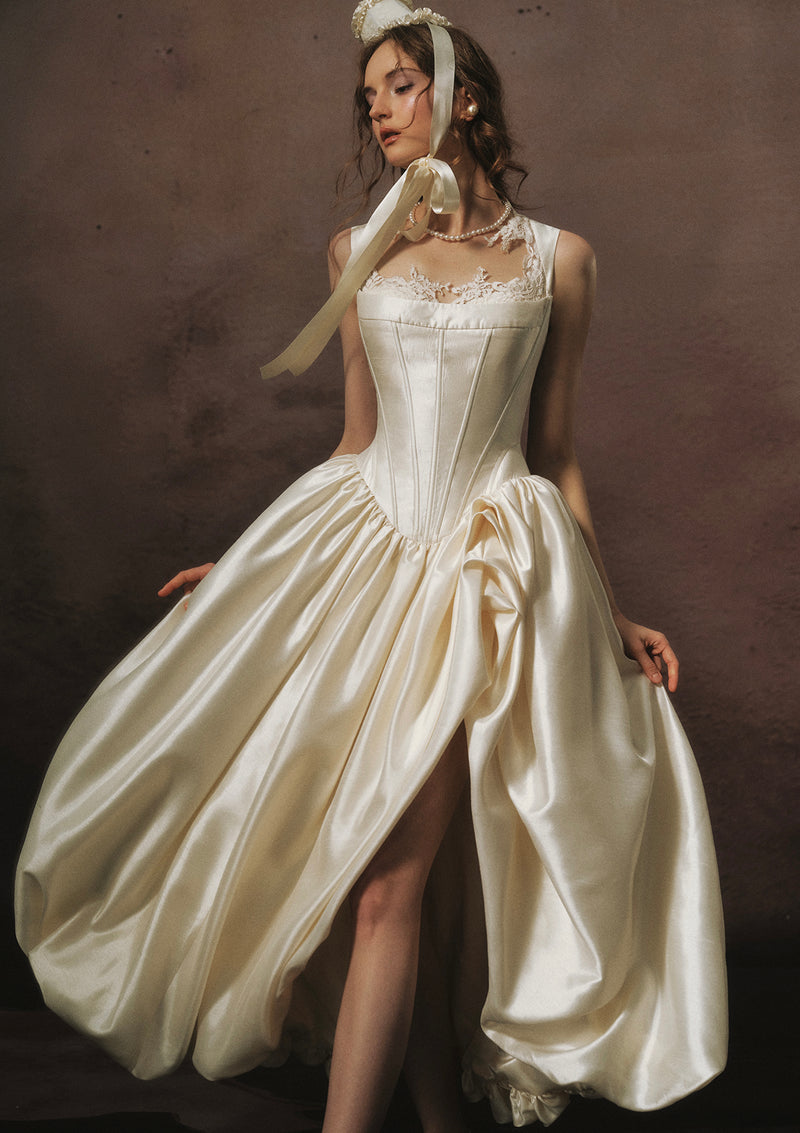 White Coronation Corset Dress Pre-order / L