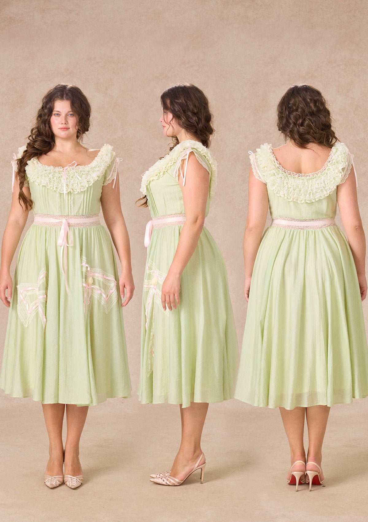Curve&Plus Green Kite Dress
