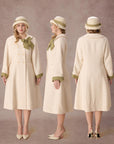 Curve&Plus Sunlit Daisy Wool Coat (White)