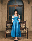 Front view of "Sapphire Chiffon" sheer white blouse with lace trim