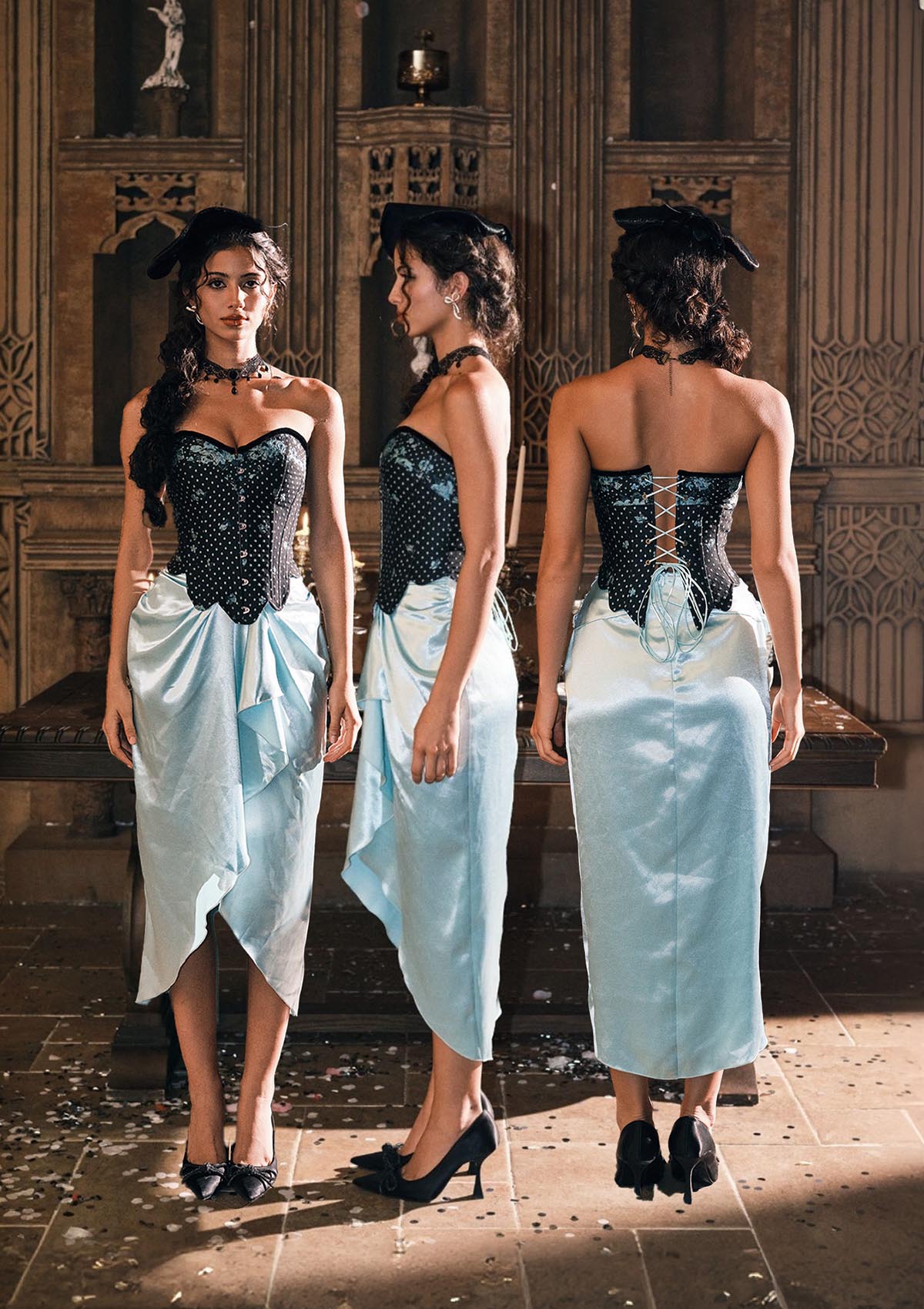 Lacemade Tiffany Banquet Corset - Front, Side and Back View