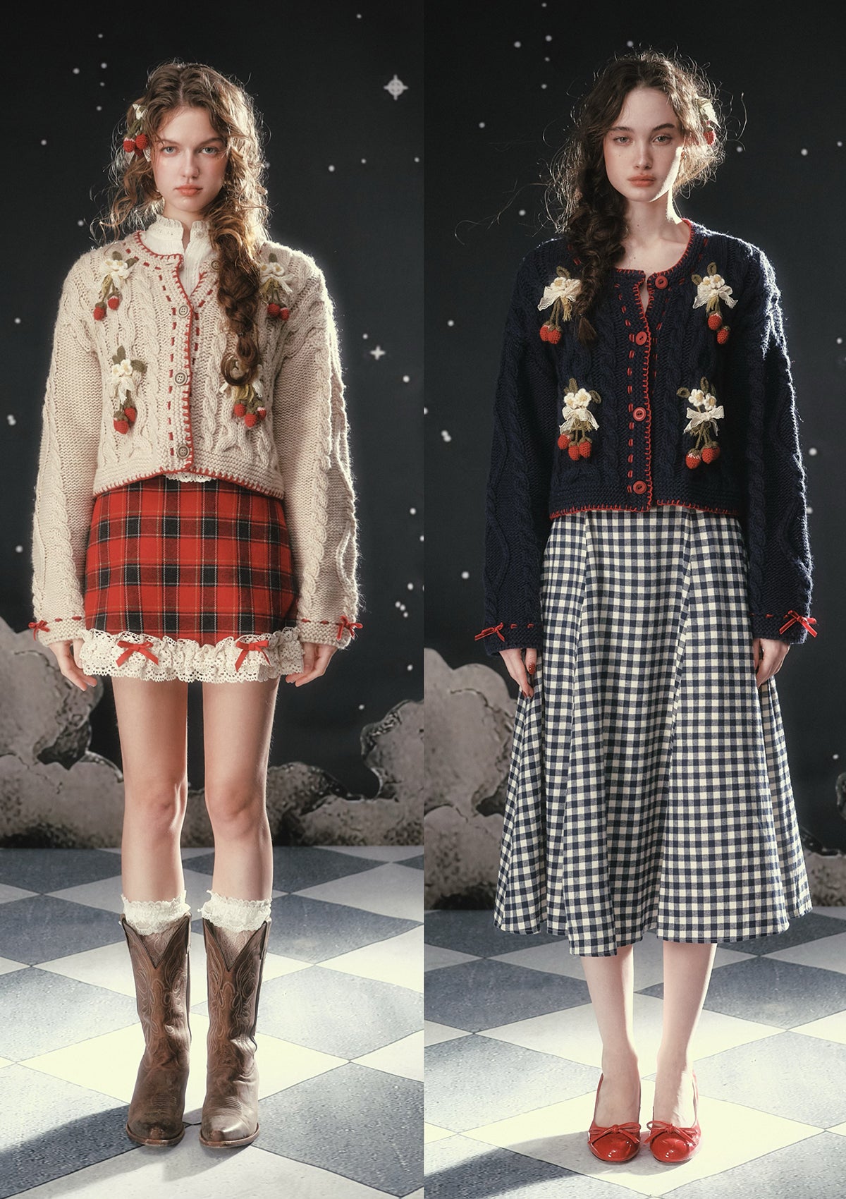 Strawberry Mont Blanc Knit Cardigan