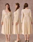 Curve&Plus Courtyard Rendezvous Knit Dress (White)