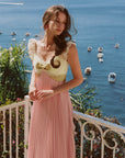 Whimsical Sunlit Blush Pleated Dress