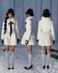 Snow White Rose Puffer Down Jacket