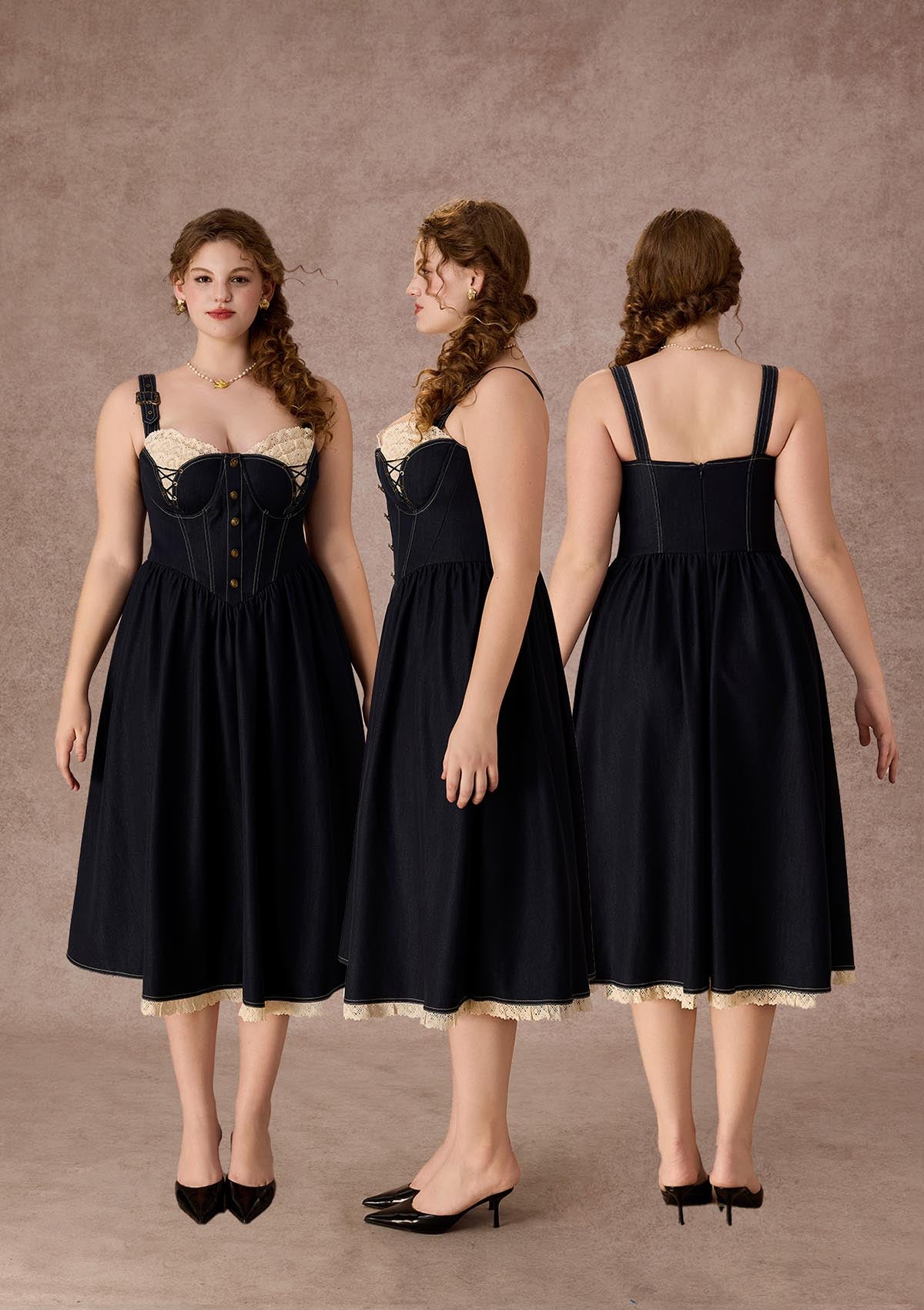 Curve&Plus Berry Buccaneer Dress(Long)