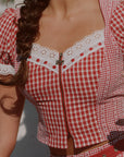 Cottage Girl Diary Red Top