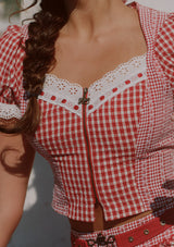 Cottage Girl Diary Red Top