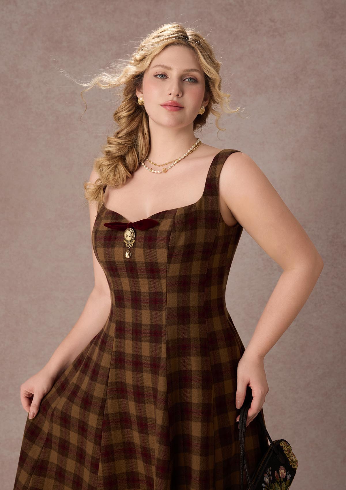 Curve&amp;Plus Tartan Majesty Maxi Dress