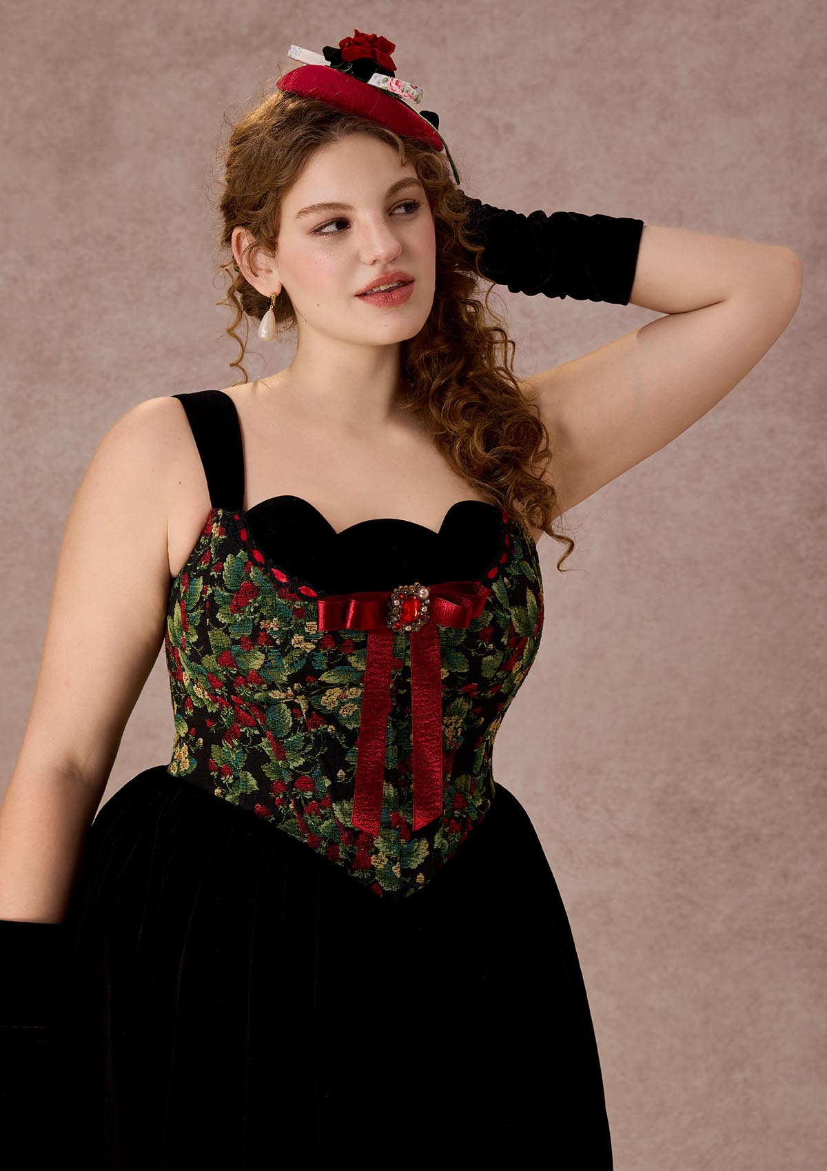 Curve&Plus Smoked Berries Corset Dress