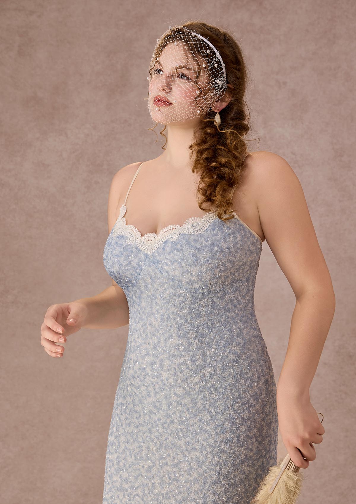 Curve&Plus Azure Coral Dress (Long)