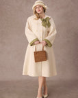 Curve&Plus Sunlit Daisy Wool Coat (White)