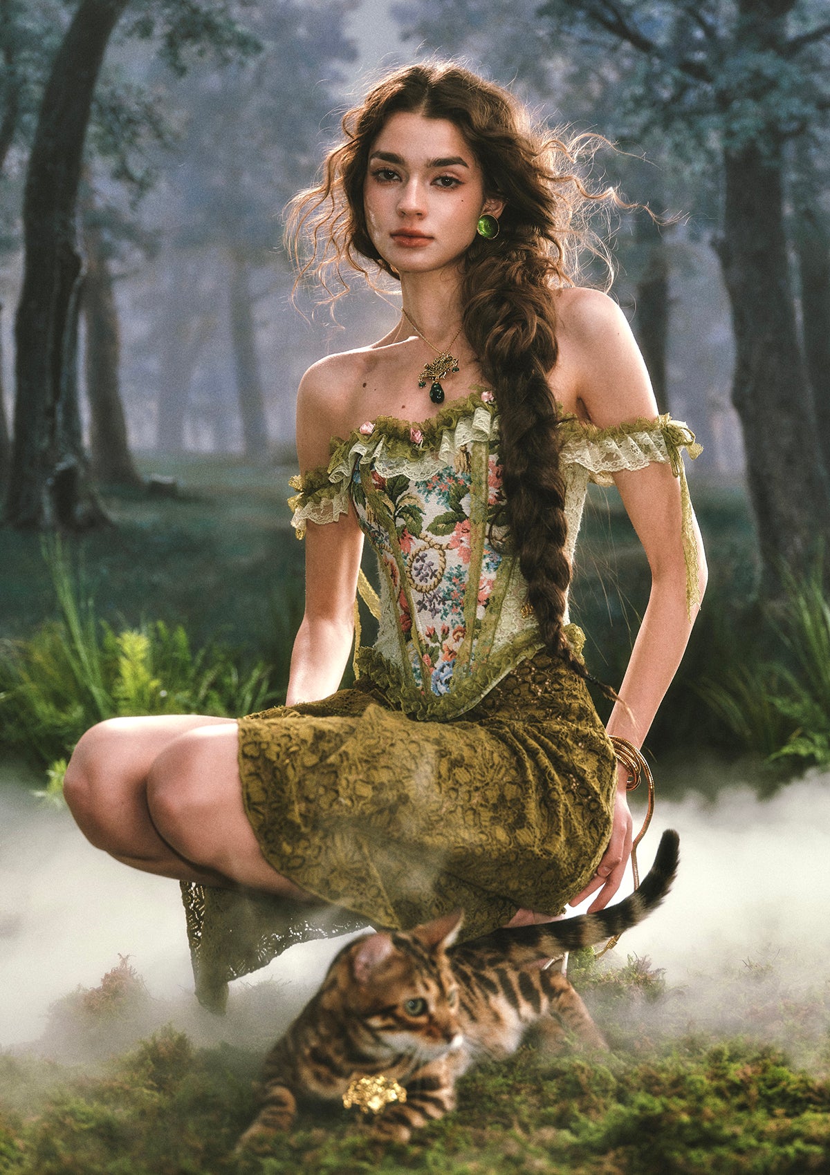 Forest Elf Princess Corset In-stock / S