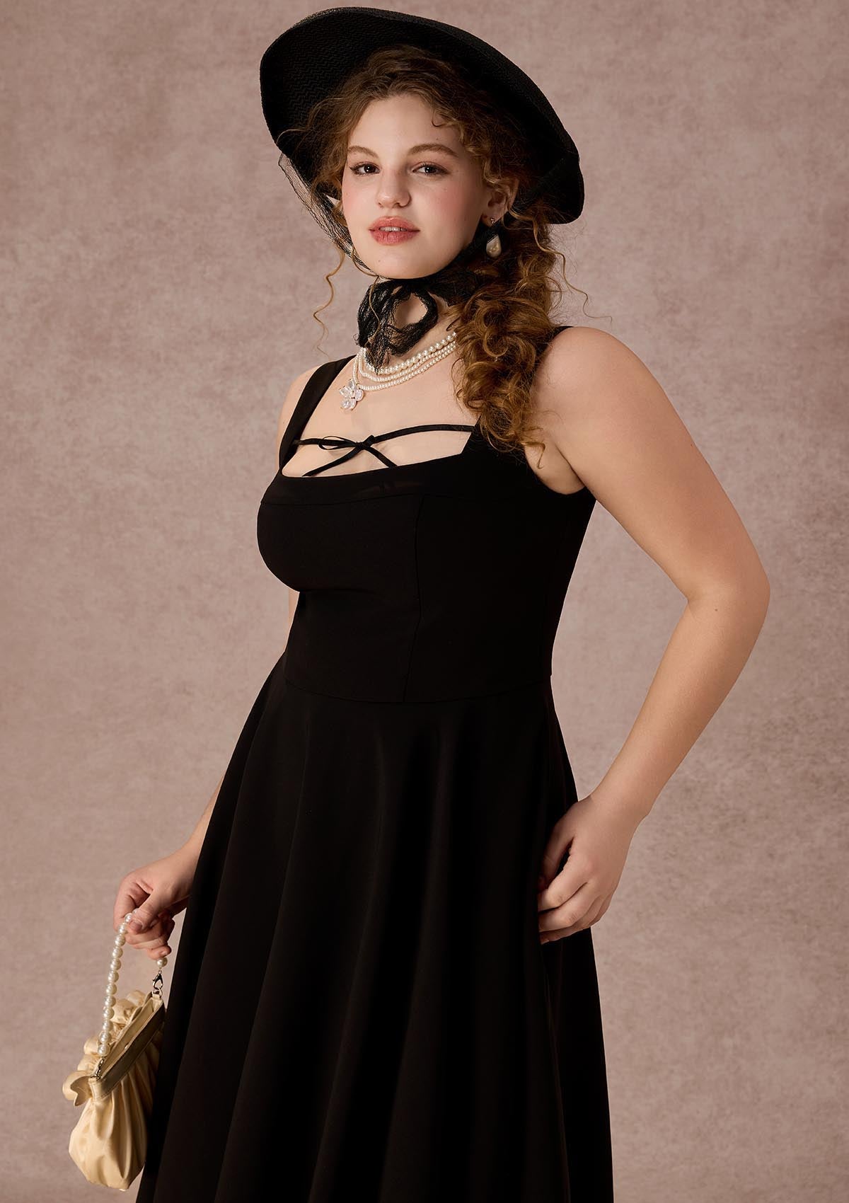 Curve&Plus Beyond Campus Black Dress(Long)