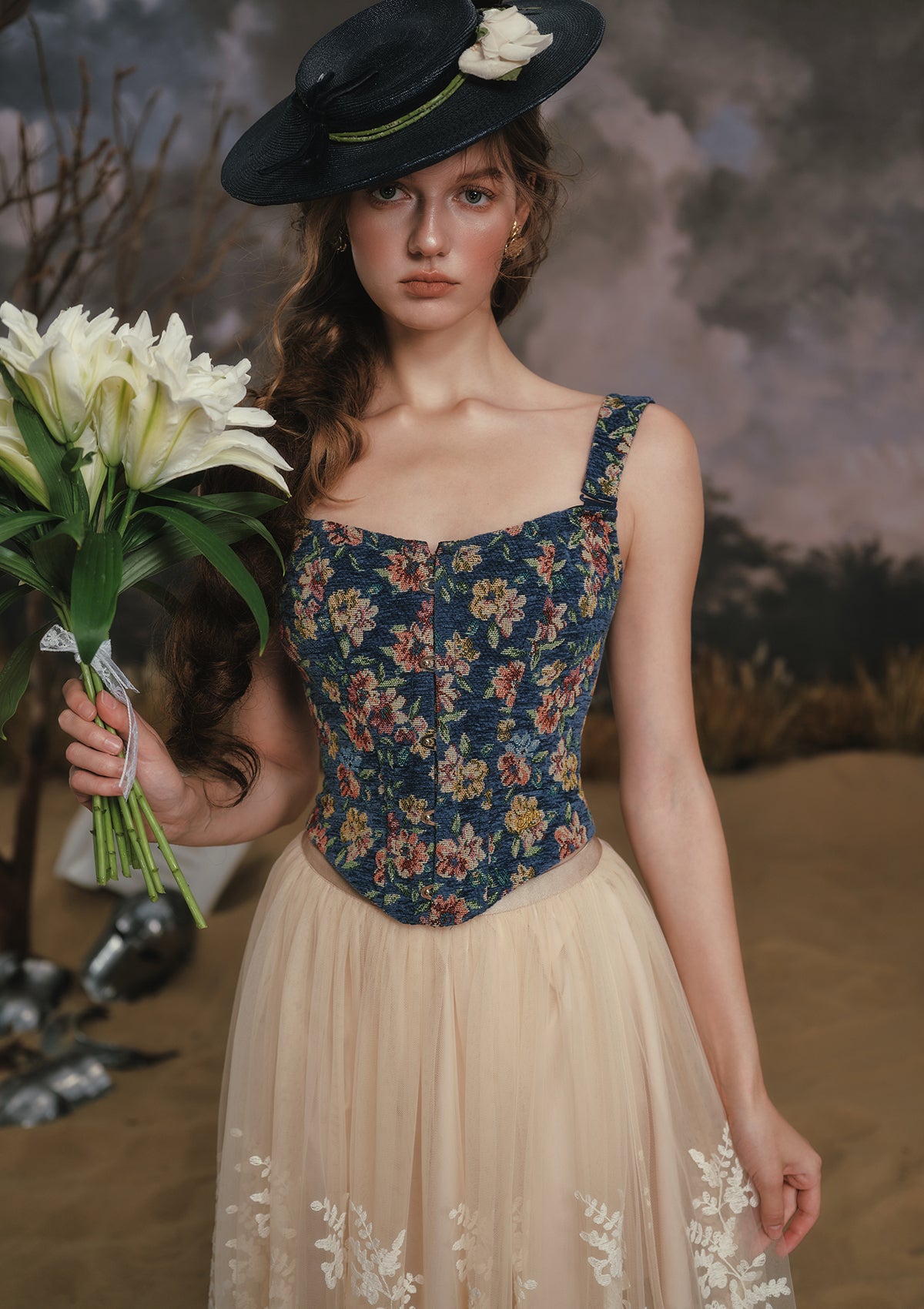 Azure Flower Fair Corset