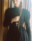 Rose Cape Dress - Raven