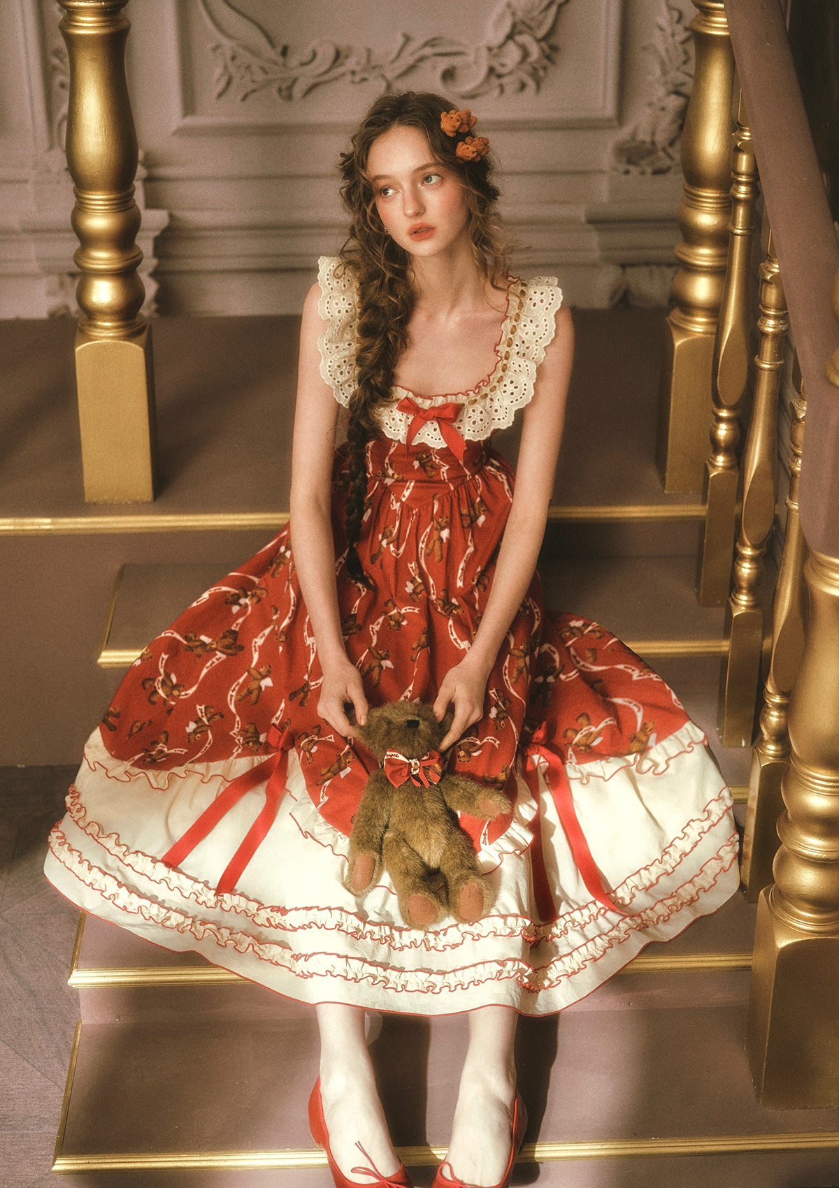 Teddy Tomato Sauce Dress In-stock / S