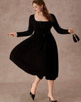 Curve&Plus Courtyard Rendezvous Knit Dress (Black)