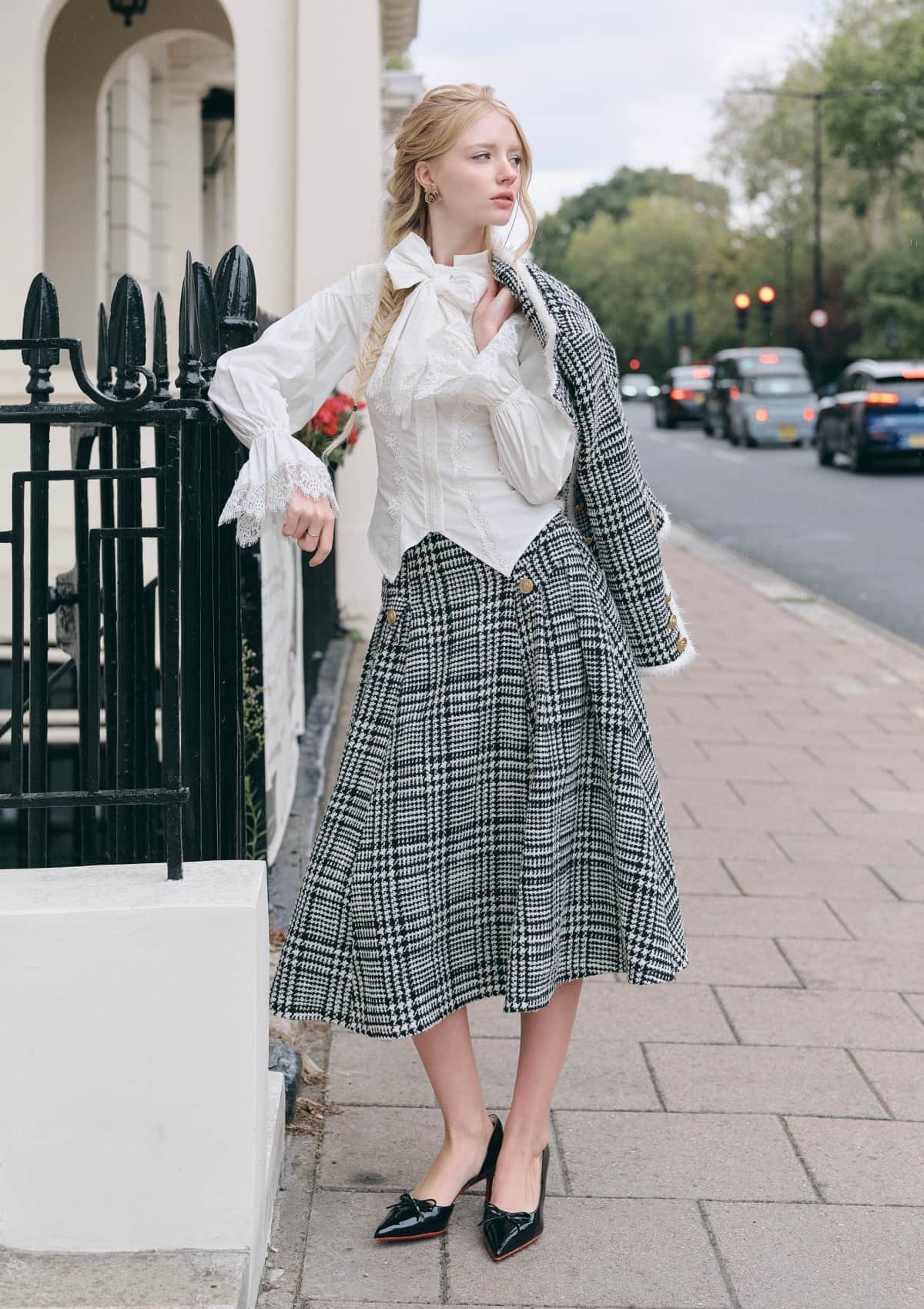 Lundenwic Plaid Tale A-Line Blouse