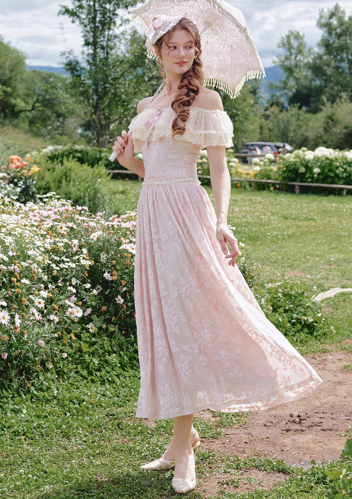 Countryside Florals Velvet Skirt