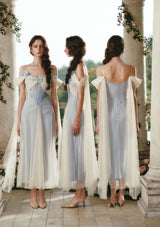 Blue Iris Bird Corset Dress