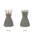 Lacemade "Strawberry Sesame" Gingham Mini Dress - Front and Back View