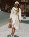 Sunlit Daisy Wool Coat (white)
