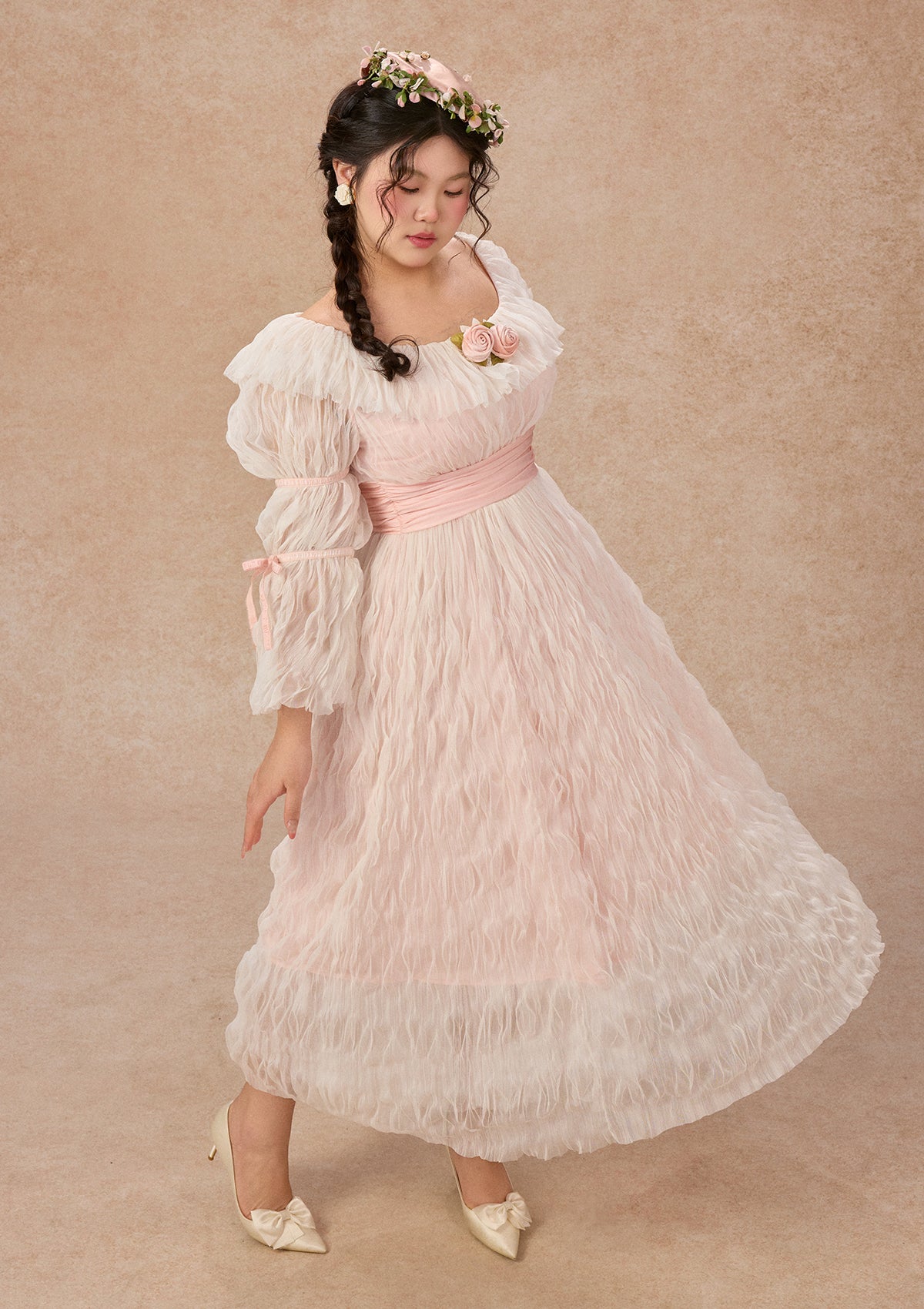petticoat dresses Curve&Plus Queen's Dress Simple Elegant Black Gown Lined Petticoat dress Bishop Color: Denim Size:II