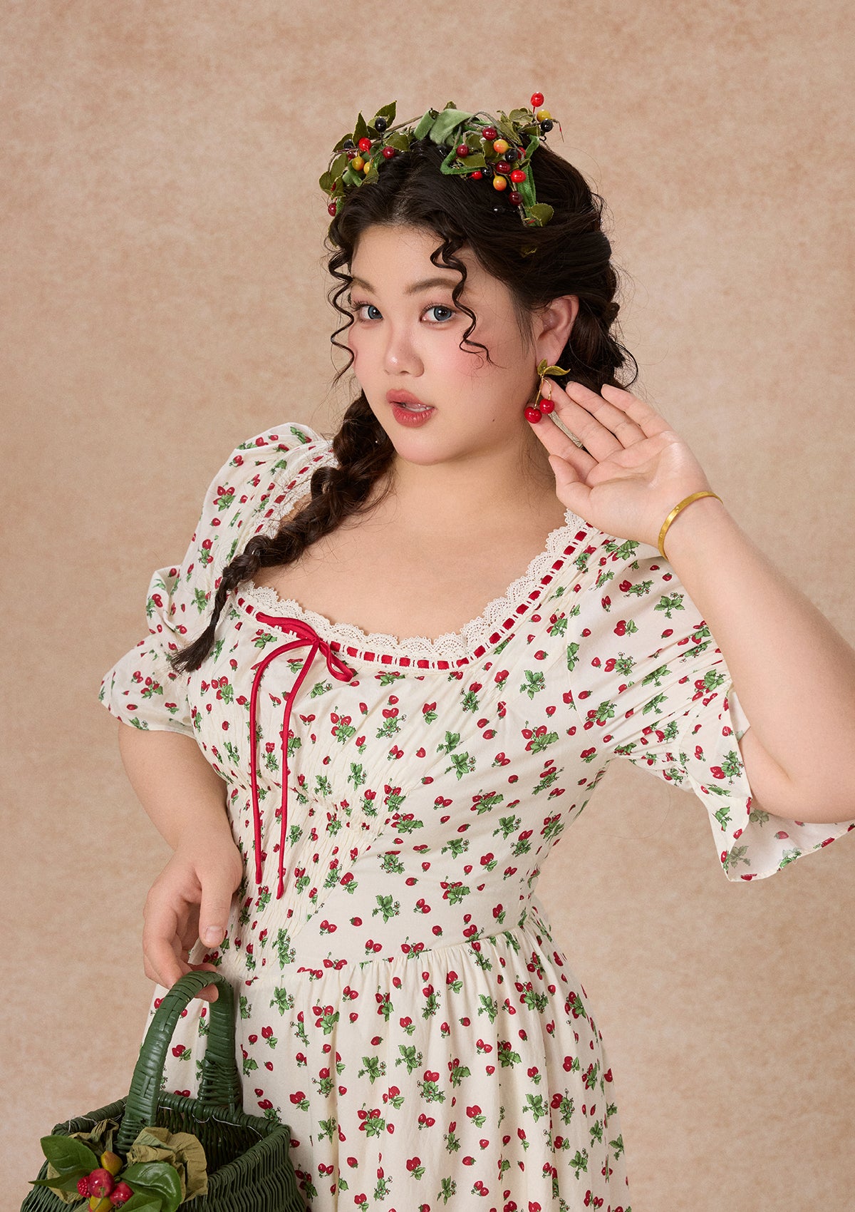 Curve & Plus Wild Strawberry Paradise  Dress