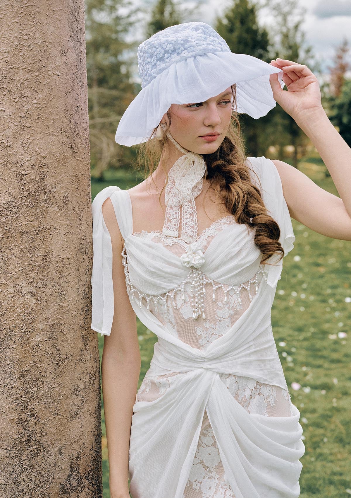 White Begonia Corset Dress