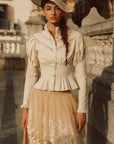 Rose Cape Blouse - Beige