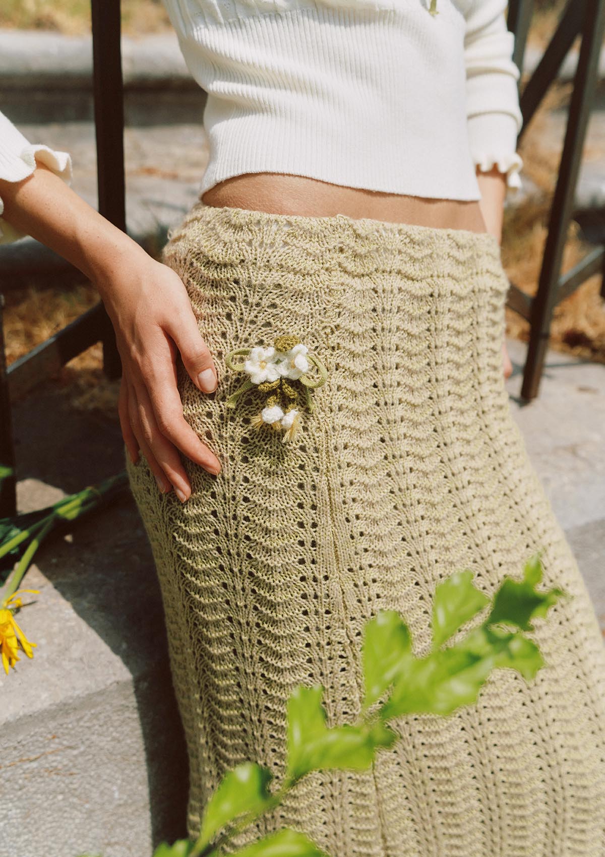 Daisy Bouquet Knit skirt
