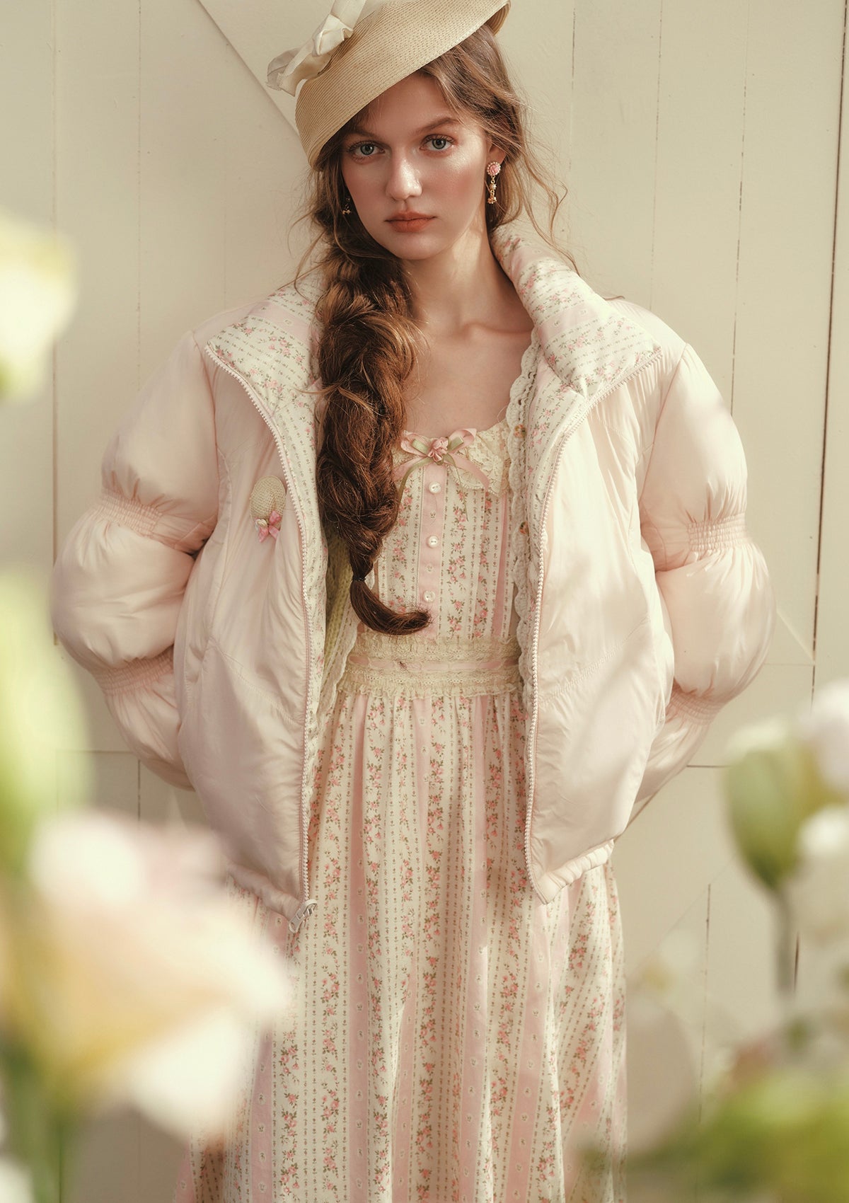 Winter Garden Down Jacket (Pink) In-Stock / M