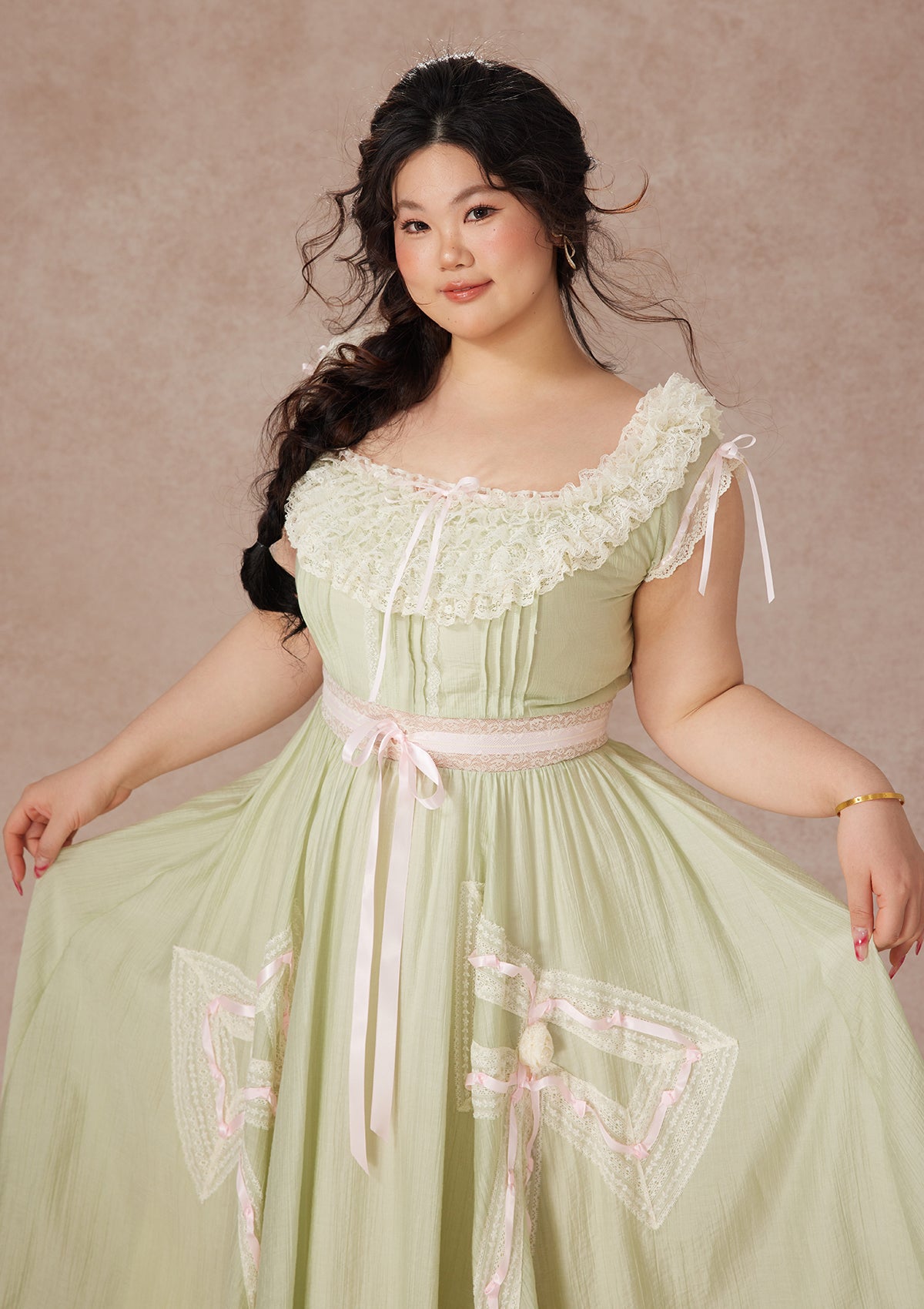 Curve&Plus Green Kite Dress