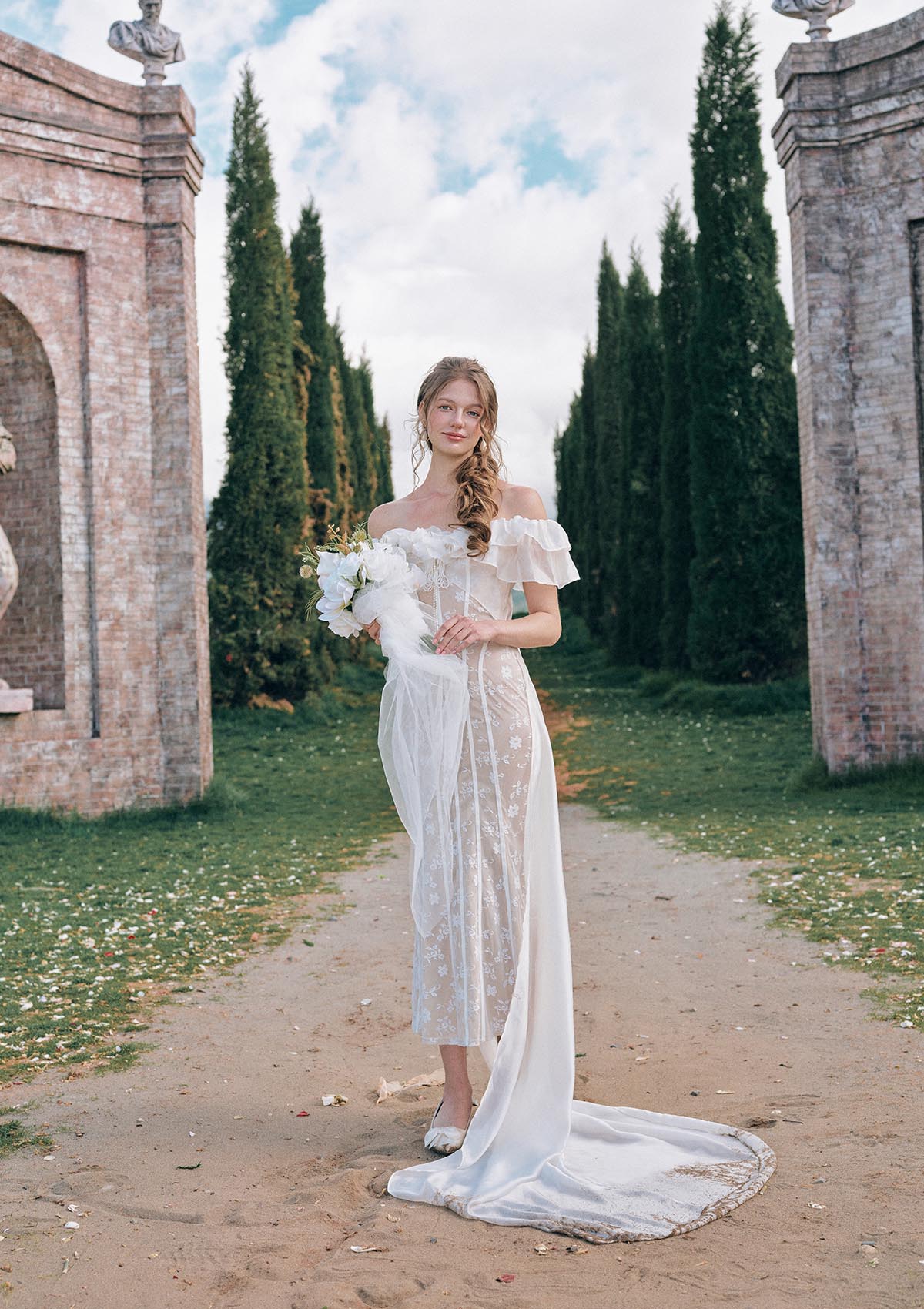 Morning Dew Corset Dress - Off the shoulder corset maxi dress style