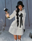 Snow White Rose Puffer Down Jacket