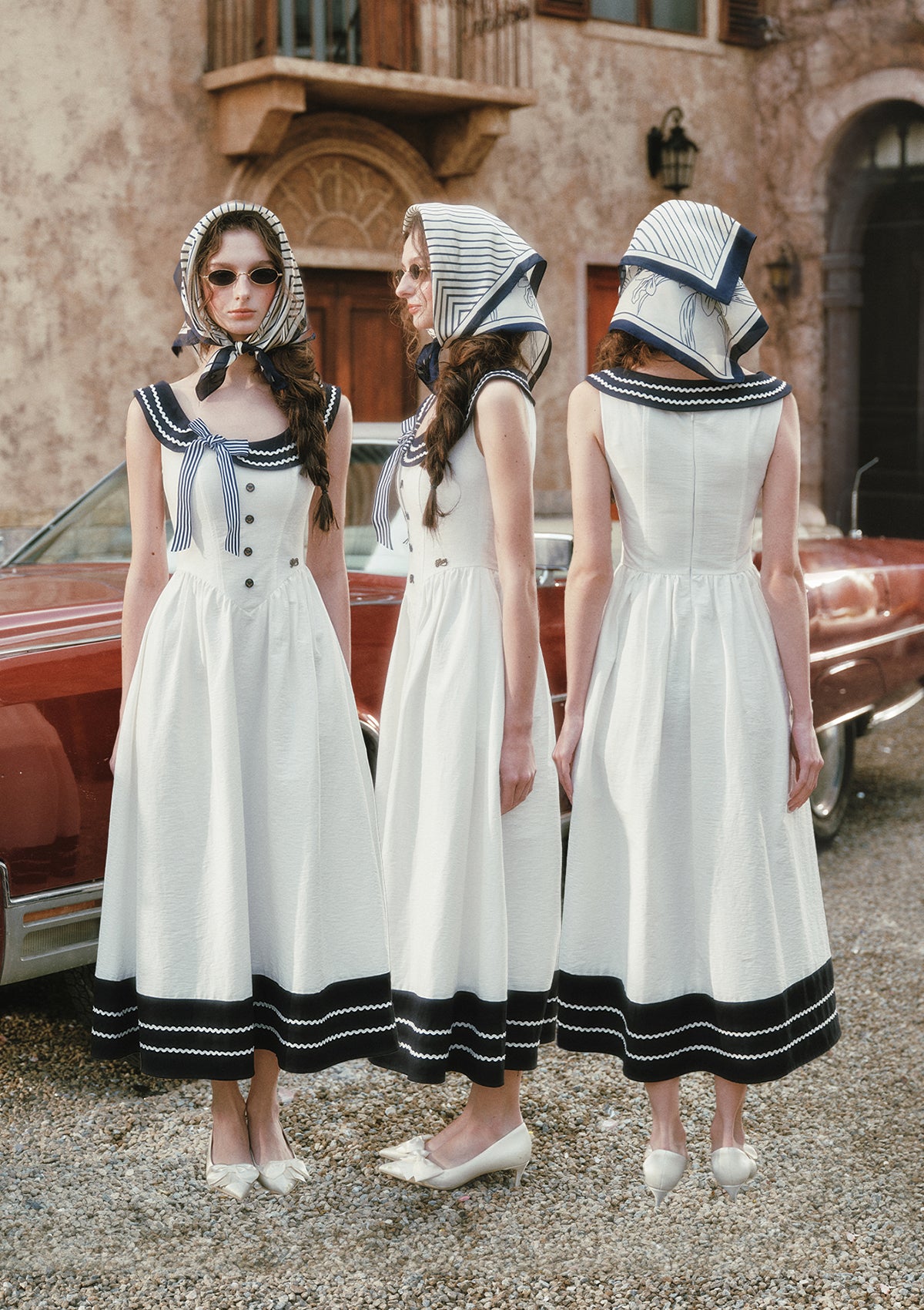 sailor dress women Love Letter (Navy) In Stock / S Size:ONESIZE * One Size [Care Soft gold accents on Web Collection: Bridesmaids