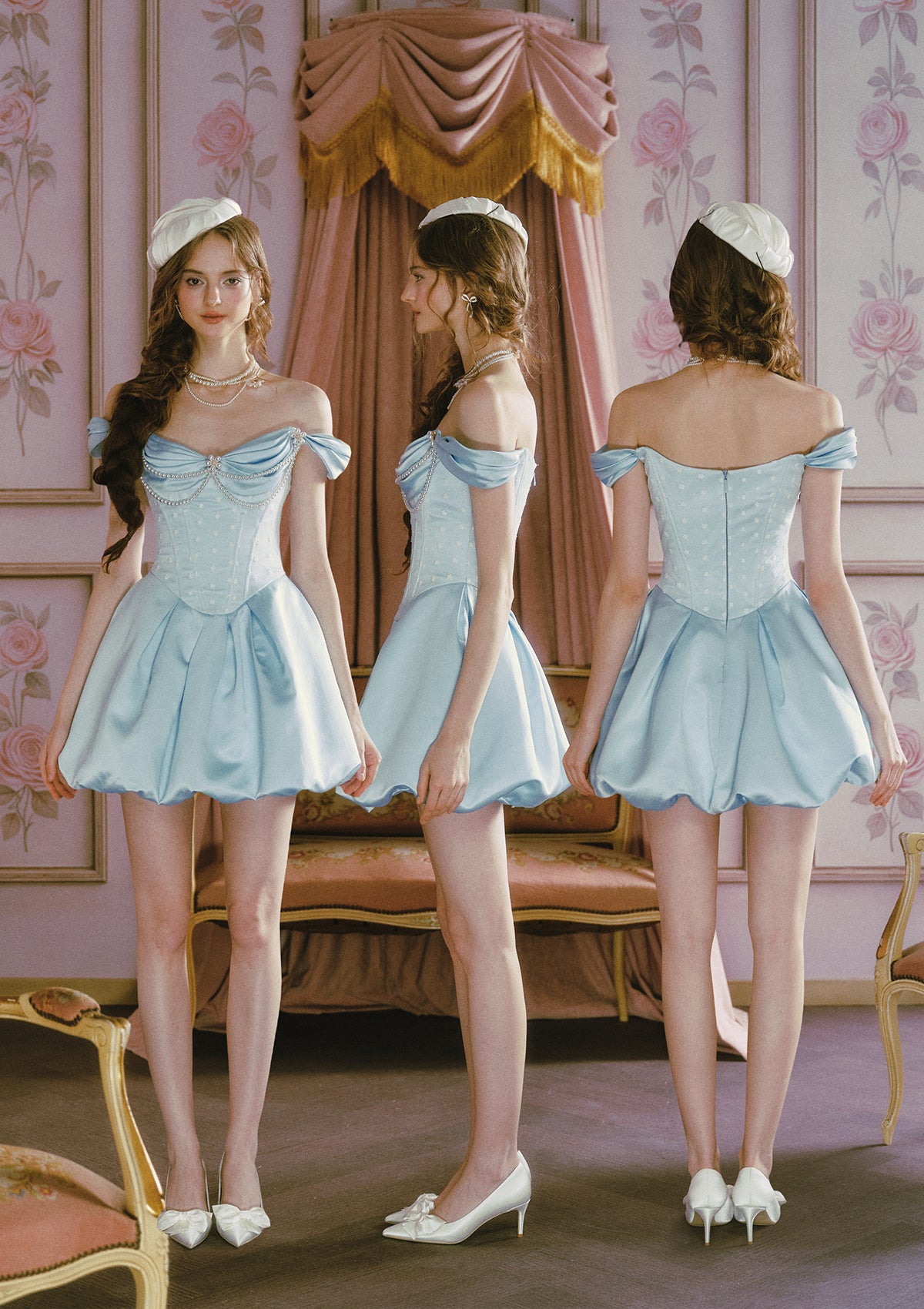 Blue Bud Corset Dress
