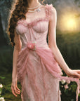 Pink Crabapple Blossom Corset Dress