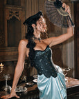 Lacemade Tiffany Banquet structured jacquard corset with contrasting piping details