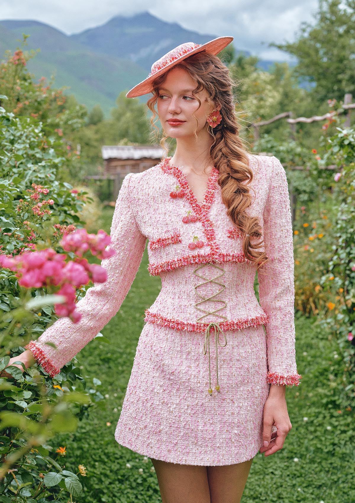 Rose Afternoon Tea Tweed Skirt