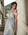 Lacemade "Blue Iris Bird" blue 3D floral dress - whimsical tulle dress
