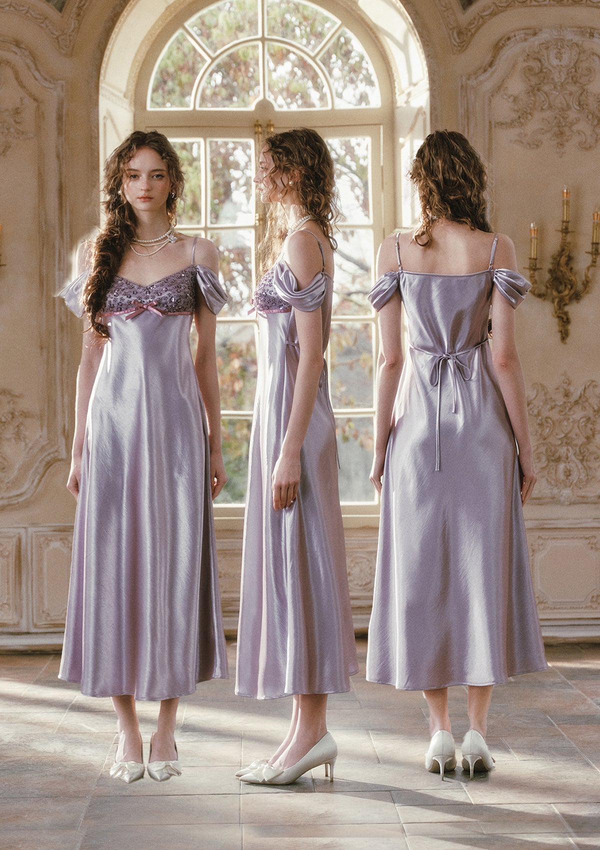Glazed Purple Satin Dress